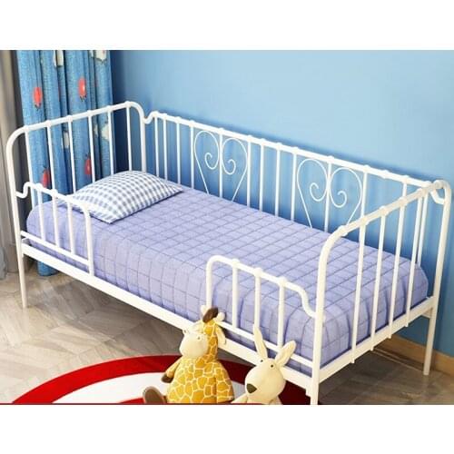 Environmental protection childrens bed high guardrail stitching big bed widened side bed girl princess bed boy single bed