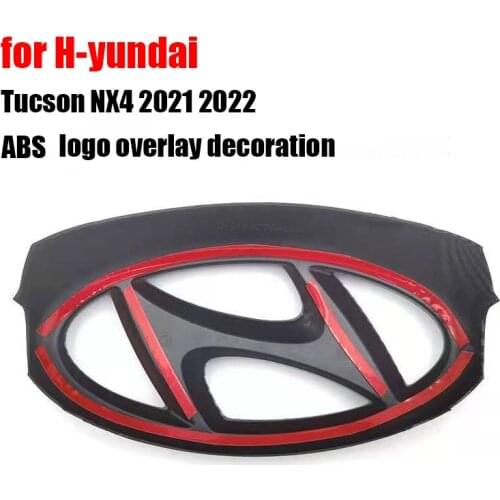 New car logo front and rear steering ABS carbon fiber texture water transfer sticker for Hyundai Tucson 2021 2022