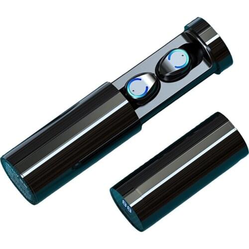 F9-6 Cylinder Digital Display Bluetooth-compatible 5.0TWS Wireless Headset Sports In-ear Touch Private Gaming Headset Waterproof