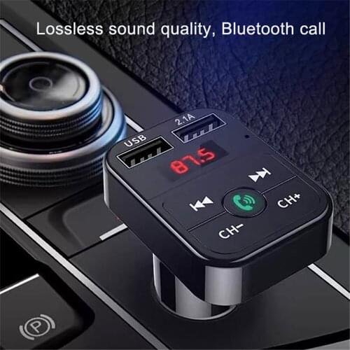 FM Transmitter Blootooth Car Handsfree Calling 5V USB Charging Support TF Card U Disk Play Voltage Detection Module For xiaomi