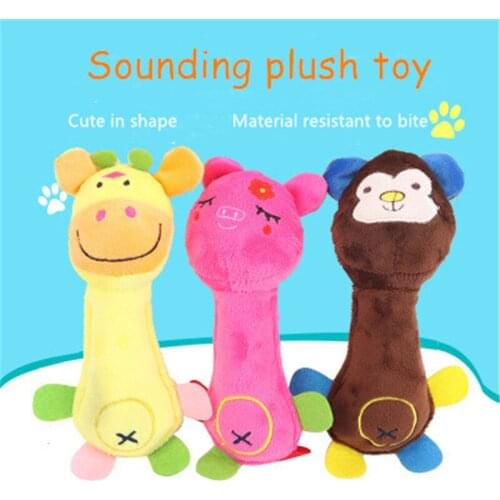 Cute Pet Dog Cat Funny Fleece Durability Plush Dog Toys Squeak Chew Sound Interactive Toy Fit For All Pets Long Plush Puppy Toy