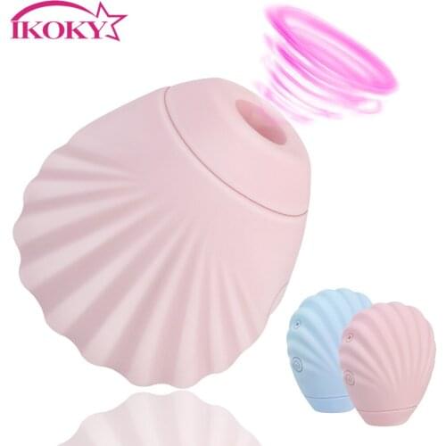 7 Modes Clitoral Sucking Vibrator Sex Toys for Women Vibration Oral Licking Mini Shell Nipple Stimulation Massager Flexible