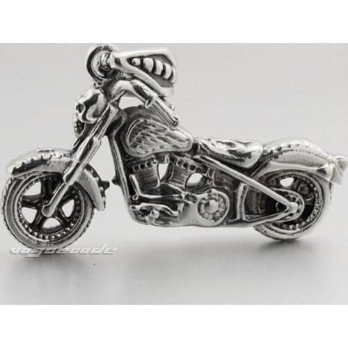 Motorcycle Pendant 316L Stainless Steel Mens Biker Style 4P014 Steel Necklace 26 inches