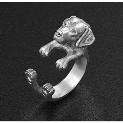 Newest Listed Retro Labrador Retriever Ring Pet Dog Ring Gift Idea