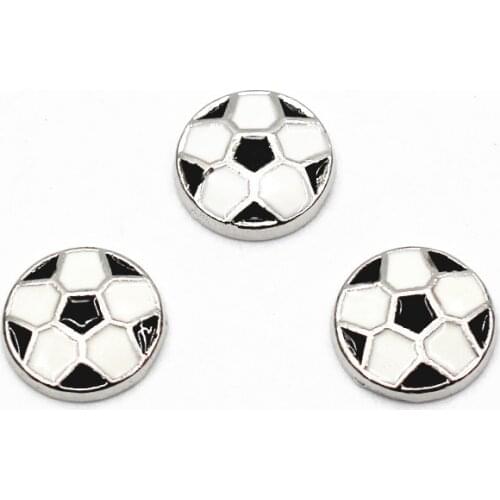 New Arrival 10pcs/lot Pink black football floating charms sports charms living glass memory lockets diy jewelry