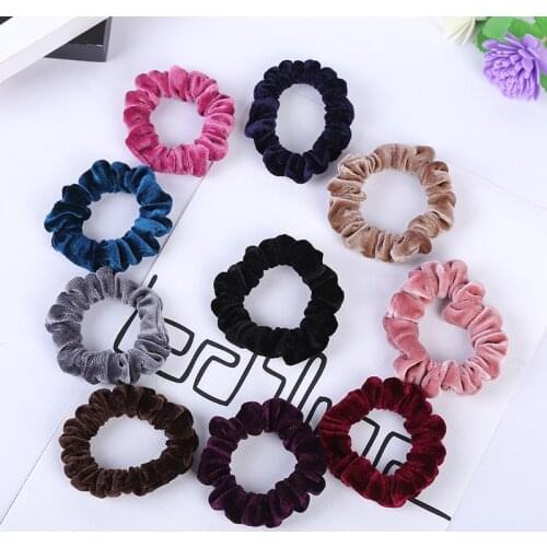 New Solid Color Arrival Small Velvet Elastic Hair Ropes Scrunchies Girls' No Crease Hair Ties Women Hair Accessories Headwear