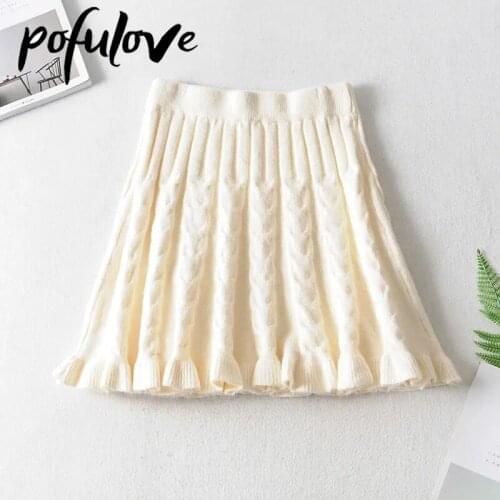 Женские вязаные юбки POFULOVE China At AliExpress