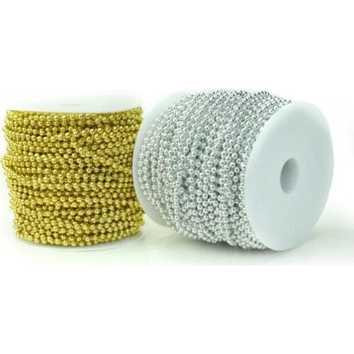 A Roll 40 Meters Length 4MM Artificial Pearl Beads Garland Spool Rope Wedding Party DIY Christmas Tree Home Hanging Decoration
