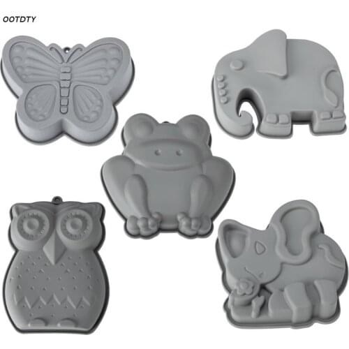 Silicone Material Animal Series Biscuit Spring Mold Elephant Frog Owl Butterfly Molds Paste Sugarcraft Die Baking Gadget