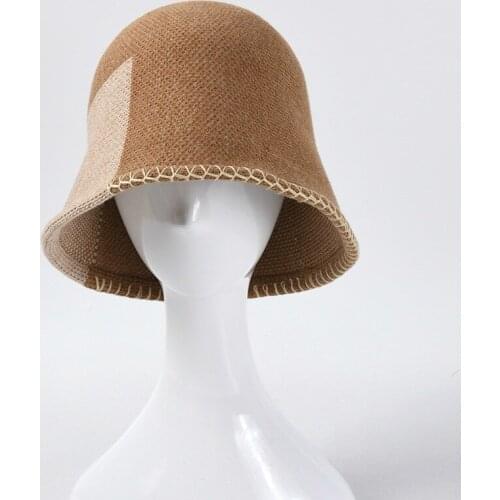 Warm Wool Hat Bucket Hat Womens Autumn And Winter Fisherman Hat Vintage Knitting Wool Basin Hat Bucket Hat Panama Sun Hat