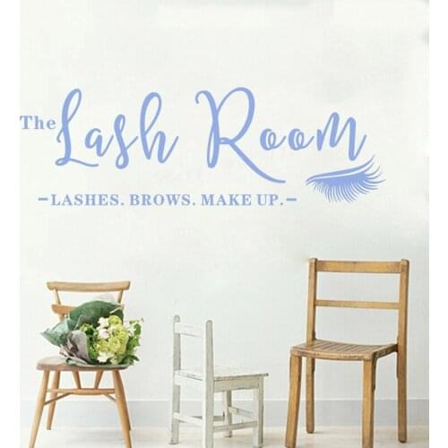The Lash Room Sign Vinyl Wall Sticker Eyelash Studio Beauty Salon Décor Lashes Brows Make Up Wall Art Decal Window Poster LC1466