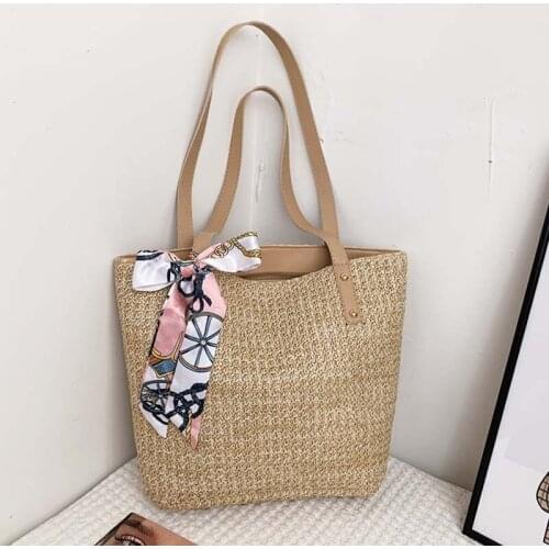 2021 New Handbag Summer Straw Bags For Women Rattan Woven Handbag Basket Shoulder Bag Boho Beach Large Capacity Tote Bags Bolso