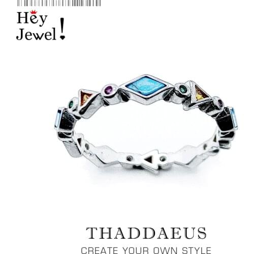 Ring Paradisiacal Colourfull Stones,Europe Style 925 Sterling Silver Fine Jewerly For Women,2021 Summer Brand New Bohemia Gift