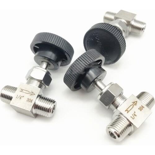 1/8" 1/4" 3/8" 1/2" BSP Male Thread 304 Stainless Steel 2 Way Pipe Fitting High Pressure Shut Off Needle Valve