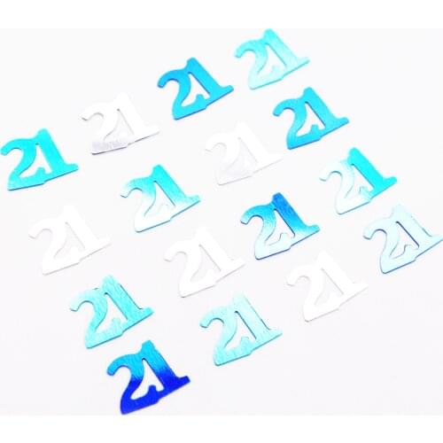 15g/Bag Blue Happy Birthday Party Letter Confetti 16,18,20,30,60,80Number Acrylic Confetti Birthday Party Wedding Decorations