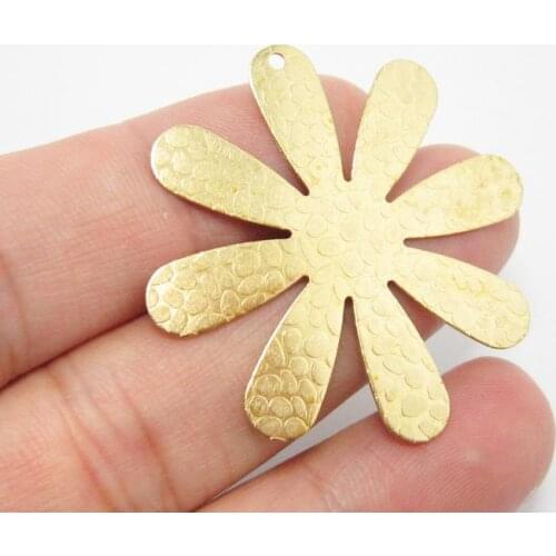 20pcs Earrings pendant 39x0.7mm Embossing Brass flower charms Earrings findings R1065