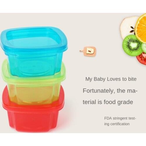 4 Pcs Food Supplement Crisper Solid Color Square Fruit Plastic Refrigerated Storage Box