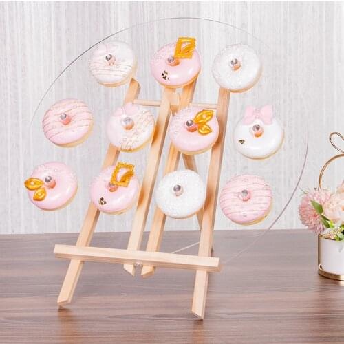 Acrylic Donuts Holder Sweet Cone Cupcake Plates for Wedding Birthday Baking Shop Bread Doughnut Donuts Racks Plates Decor