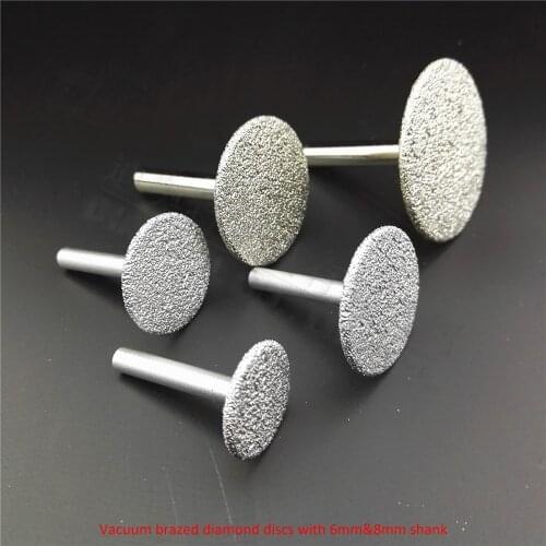 DIATOOL 1 set Vacuum brazed diamond discs (25mm+30mm+35mm+40mm+50mm) diamond disc for cutting grinding and engraving