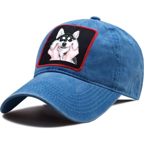 Husky Cute Dog Print Baseball Caps Summer Casual Snapback Hat Outdoor Adjustable Sport Riding Hats Unisex Cotton Baseball Cap