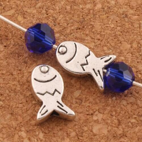 Fish Metal Spacer Beads 10.5X7.5mm 80PCS Zinc Alloy Loose Bead For Jewelry Making Findings L596