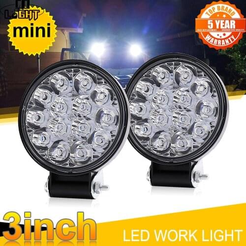 CO LIGHT 48W Led Work Light 12V 24V Car LED Spotlight Round Auto Truck Boat ATV Motocycle Mini Led Bar DRL Offroad Accessories