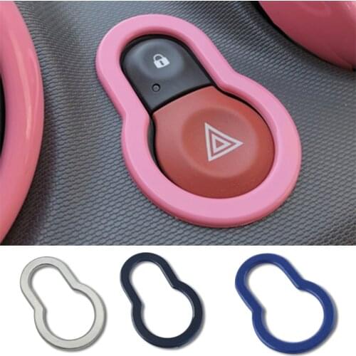For Mercedes New 453 Smart Forfour Fortwo Warning Light Button Decoration ABS Plastic Interior Trim Accessories Car Styling