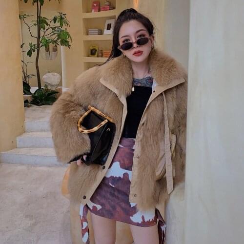 Two Piecs Wear Import Real Fox Fur Coats and Jackets Women Winter 2020 Stand Collar Streetwear Women Parkas Warm Luxury Clothes