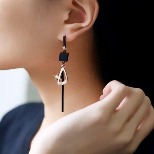 Geometric Long Tassel Earrings Exaggerated Fashion All-match Triangle Vintage Drop Earrings Hypoallergenic Jewelry