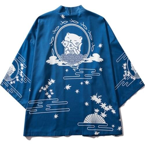 Haori Yukata Loose Women/Men Summer 2021 Anime Cosplay Kimono New Design Japan Blue Kimono Casual Traditional Clothes Robe