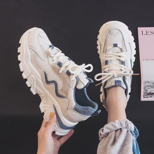 Women Spring Winter Casual Sneakers Female Lace Up Mesh Chunky Sneakers Woman Flat Platform Comfort Fashion Ladies Shoes