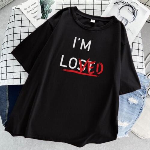 2021 Summer I Am Loved Cool Letter Printed Womens T-Shirt Korean Style Casual T Shirts Cool T Shirt Fashion Ins Tees Women