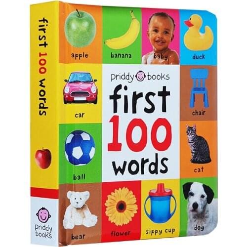 New Hot 24 Pages Book for Kids Early Education First 100 Words In English Hardcover Board Book Children English Picture Books