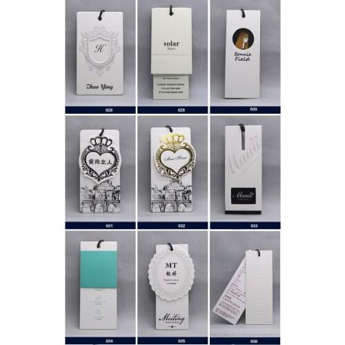 OEM custom logo brand garment clothing printed paper price hang tags for clothing clothes printing swing luggage labels tags DQ3