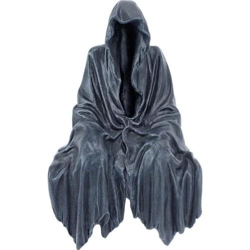 Resin Handicraft Decoration Gothic Black Clothes Robe Mysterious Person Office Bar Decoration Horror Halloween Birthday Present