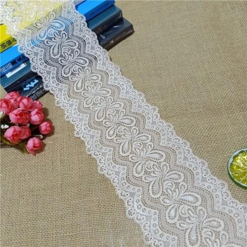 E3610 factory direct selling apparel home textile accessories stretch nylon lace knitting warp knitting double wave lace 13.6cm