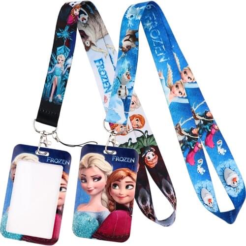 LT1074 Frozen Neck Strap Lanyards Keychain Badge Holder ID Card Pass Hang Rope Lariat Lanyard for Key Rings kids Accessories