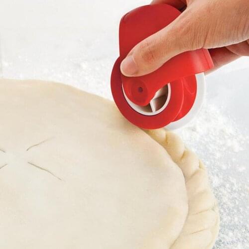 Pizza Crust Cutter Pastry Lattice Cutter Decorator Cookie Cake Roller Wheel Cutter Embossing Carving Tools for Kitchen Baking