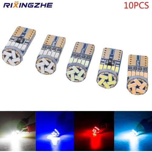 RXZ 10pcs T10 LED T10 W5W LED Bulb 3014 SMD 168 194 Car Accessories Clearance Lights Reading lamp Auto 12V CANBUS Bright