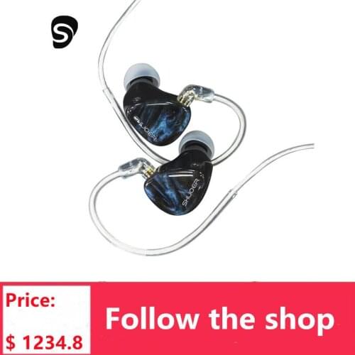 Shuoer EJ09 | flagship 10mm dynamic electrostatic BA driver hybrid IEM headphones with monocrystalline silver / copper cable