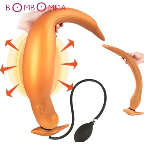 Super Long Anal Plug Huge Butt Plug BDSM Product Inflatable Plugs Anal Vagina Dilator Adult Erotic Sex Toy For Men Women Couples