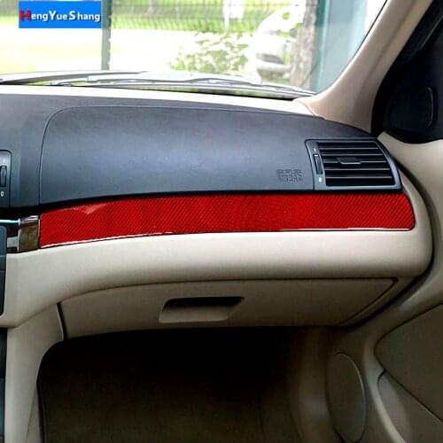 Car Interior Decoration Moulding Trim Strips Carbon Fiber Car Central Control Strip Decal Stickers For BMW E46 1998-2004