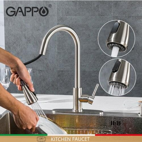 Gappo Pull Out Kitchen Faucet Stainless Steel Sink Water Mixer Tap Crane Purification Kitchen Hot and Cold Faucet 360 Degree