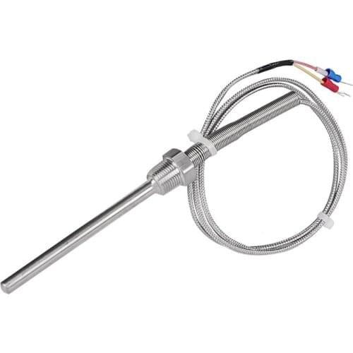 K-type high temperature thermocouple transmitter probe pT3 / 8 thread metal shield wire temperature sensor -200-1250°C