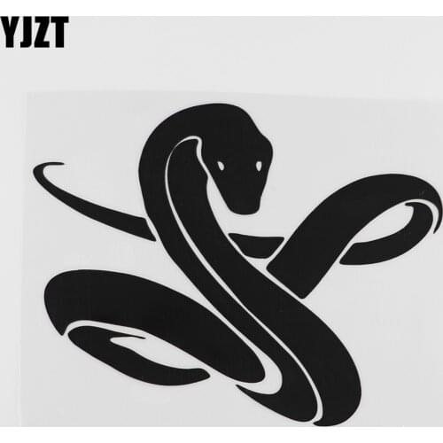 YJZT 15.8CMX12.9CM Car Sticker Snake Reptile Animals Vinyl Decal Black/Silver 8A-0069