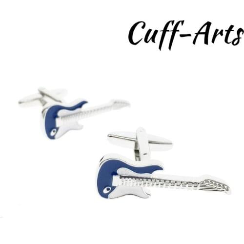 Cuffarts Blue Guitar Music Cufflinks Metal High Quality Brass 2018 Trendy Rhodium Gifts Business Lawyer Vintage Cufflinks C10176