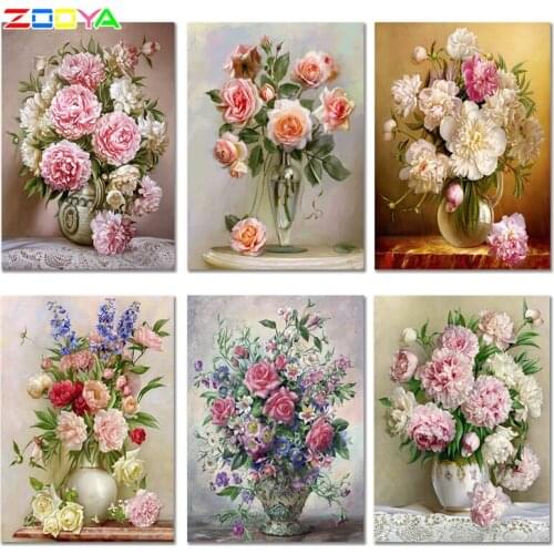 Zooya Full Round 3D Diamond Painting Flower Diy Crystal Diamond Embroidery Flower Diamond Mosaic Diy Crystal Of Home Decor 2Jh12