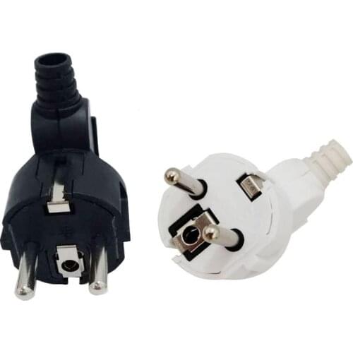 5/10PCS 16A 250V European Germany 4.8mm Electrical Plug Male Dismantling Connection Power Cord EU Plug Black White