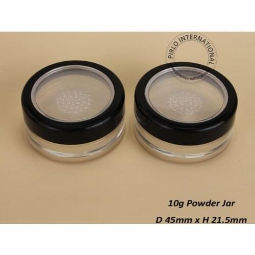 100% excellent Make Up Tools 10g Plastic Cosmetic Jar Empty Loose Powder jars With Sifter 50pcs/lot Free Shipping