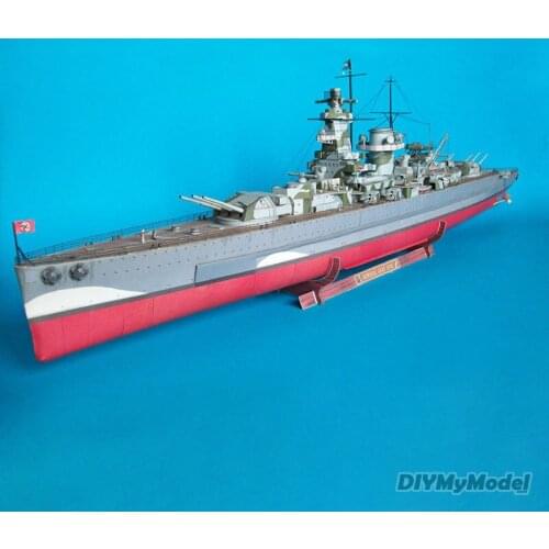 93cm German Battleship Grafspe DIY 3D Paper Card Model Building Sets Construction Toys Educational Toys Military Model